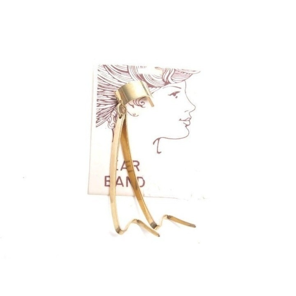 Cuff Vintage 1980s Old Stock Gold Toned Earring